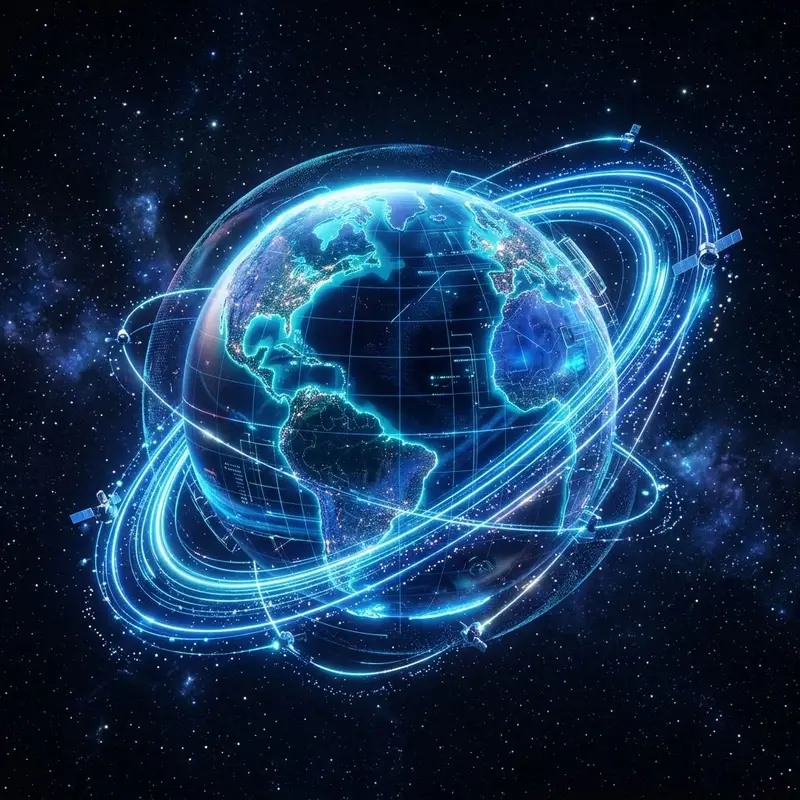 Futuristic glowing globe